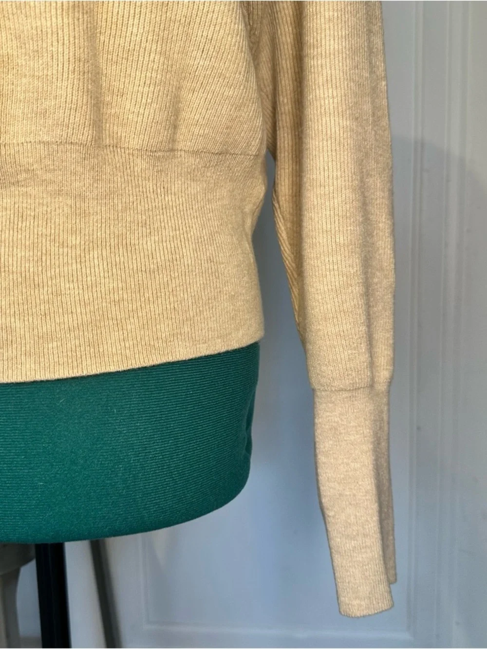 J. Crew Cream Ribbed Crewneck Sweater